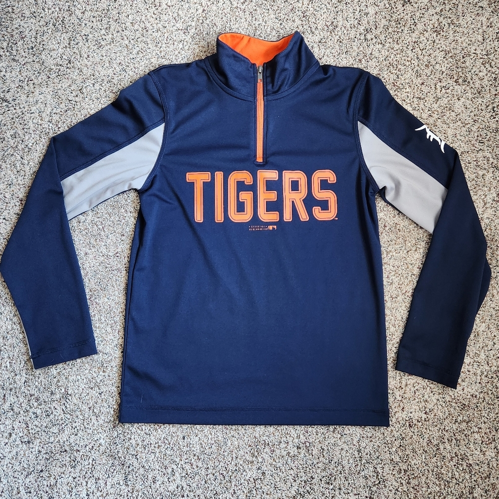 Majestic MLB Detroit Tigers Youth Quarter Zip Pullover, size M (10/12)